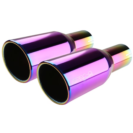 Spec-D Tuning Universal Muffler Tip- B Style- Purple 2.5 Inlet 3.75In Outlet MF-TPA002PT